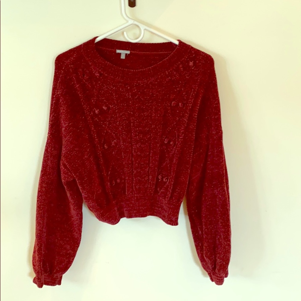A cropped sweater